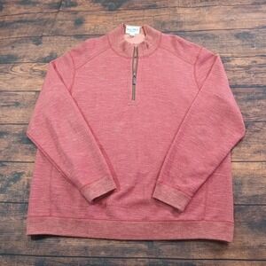 Tommy Bahama 1/4 Zip Pullover Sweater Men's XXL Red